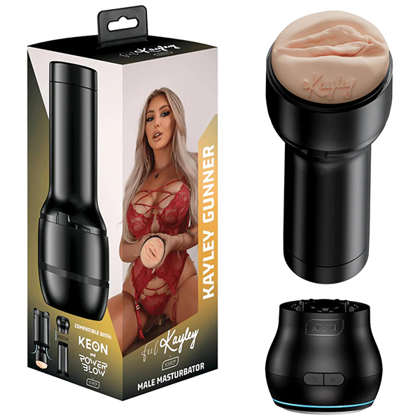 PowerBlow Automatic Blowjob Machine with Kayley Gunner Pocket Pussy: Interactive Pleasure, FeelMe AI, Adjustable Intensity