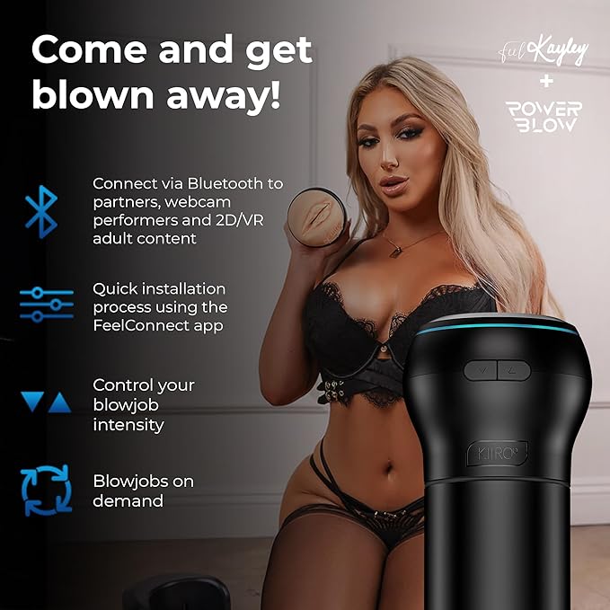 PowerBlow Automatic Blowjob Machine with Kayley Gunner Pocket Pussy: Interactive Pleasure, FeelMe AI, Adjustable Intensity - Image 5