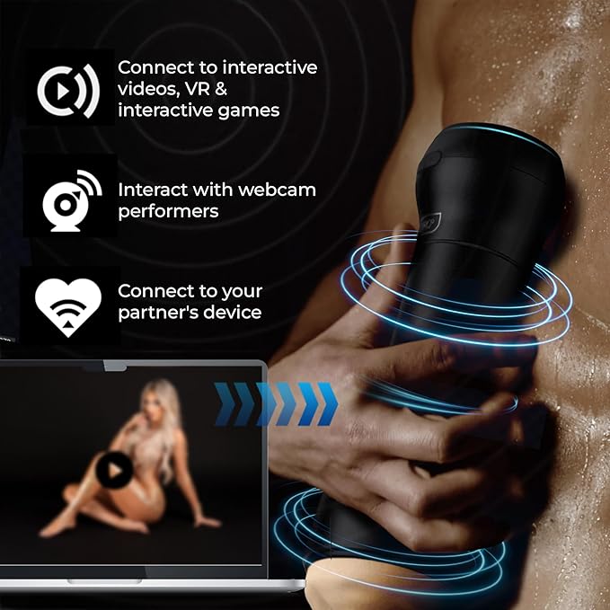PowerBlow Automatic Blowjob Machine with Kayley Gunner Pocket Pussy: Interactive Pleasure, FeelMe AI, Adjustable Intensity - Image 2