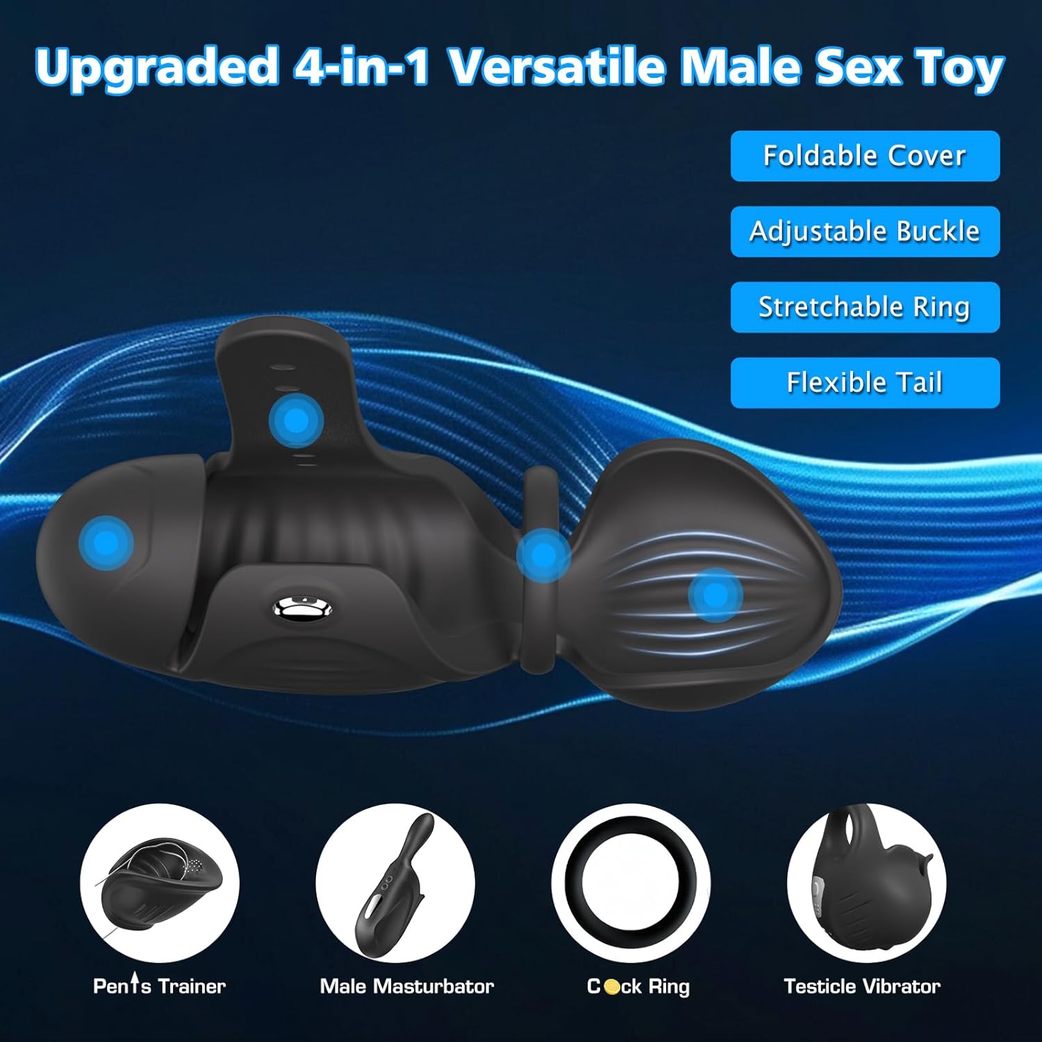 10-Mode App-Controlled Male Vibrator with Adjustable Cock Ring - Image 2