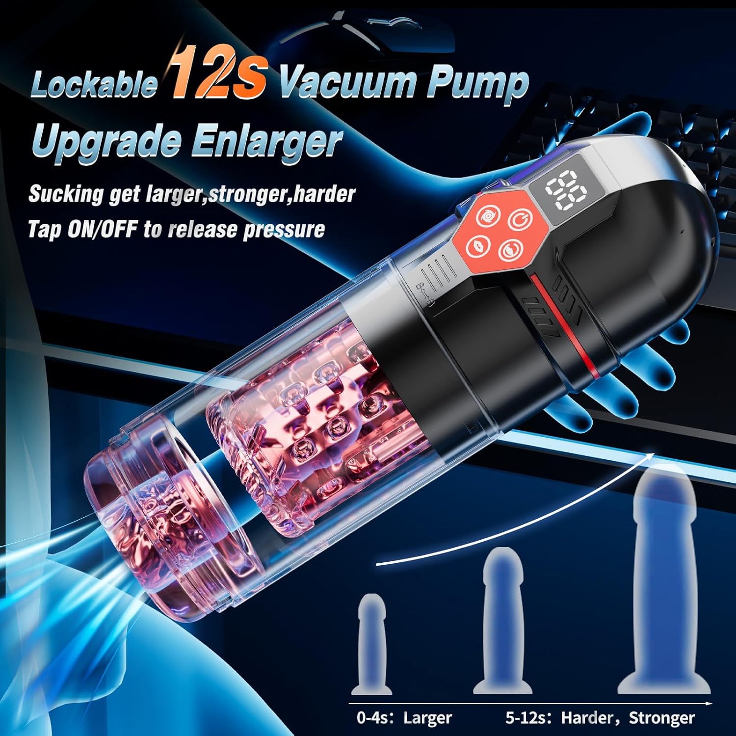 7-Function Male Masturbator Pump with 12S Vacuum - Image 2