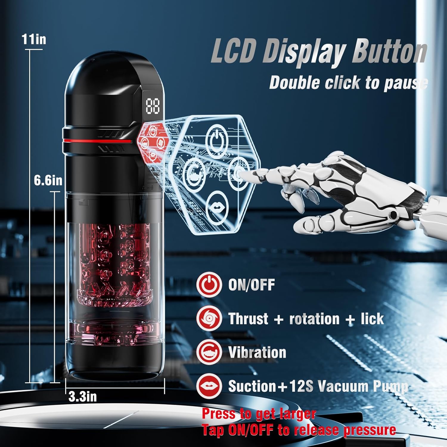 7-Function Male Masturbator Pump with 12S Vacuum - Image 8