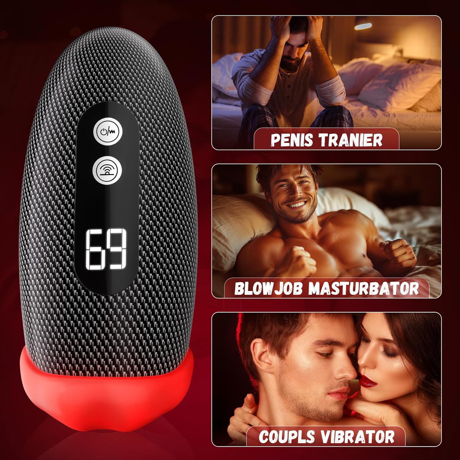 App-Controlled Deep Throat Male Masturbator with 9 Vibrations & Tapping Modes - Image 6