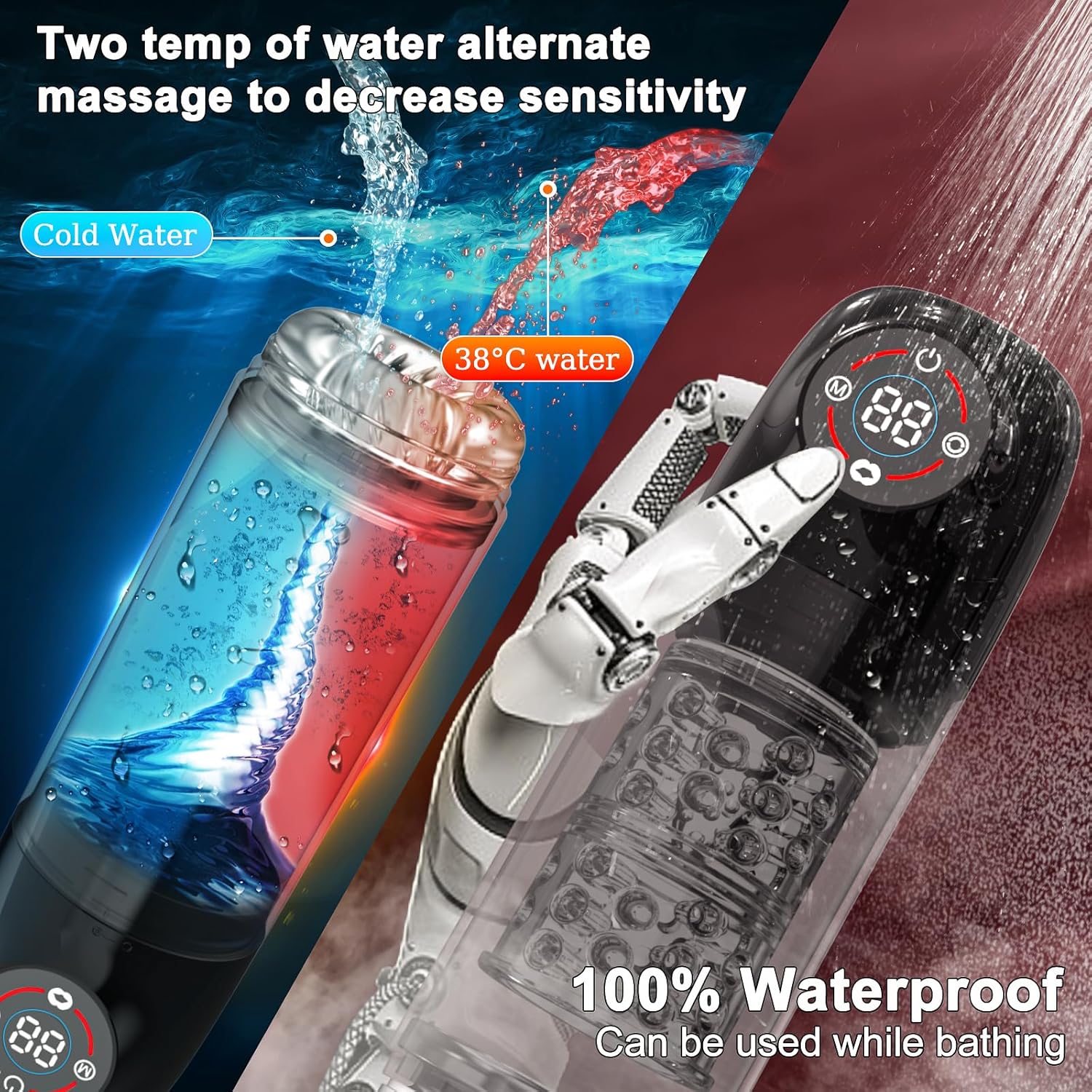 Powerful Male Masturbator Pump with 7 Modes, LCD Display, Waterproof Design - Image 4