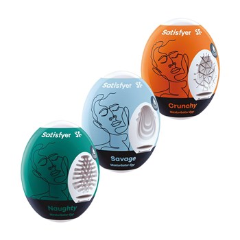 Experience Pleasure with SATISFYER CRUNCHY NAUGHTY SAVAGE MASTURBATOR EGGS - Premium Adult Toy