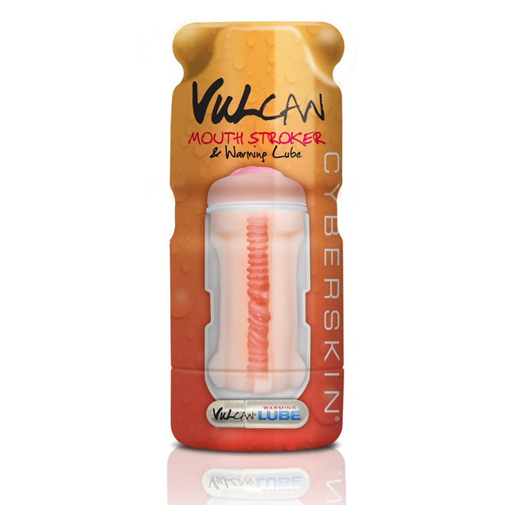 Experience Ultimate Pleasure with CYBERSKIN VULCAN MOUTH STROKER with Warming Lube - Enhance Your Intimacy!